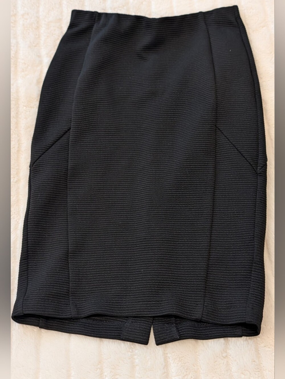 Bar III Black Ribbed Ponte Pencil Skirt